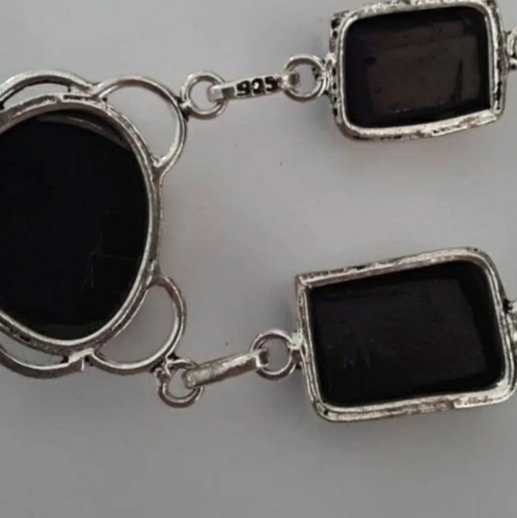 Sterling silver blue purple titaniu druzy necklace - Picture 5 of 6